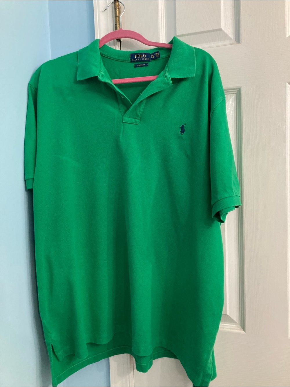 Ralph Lauren Green Short-Sleeve Polo with Navy Logo
